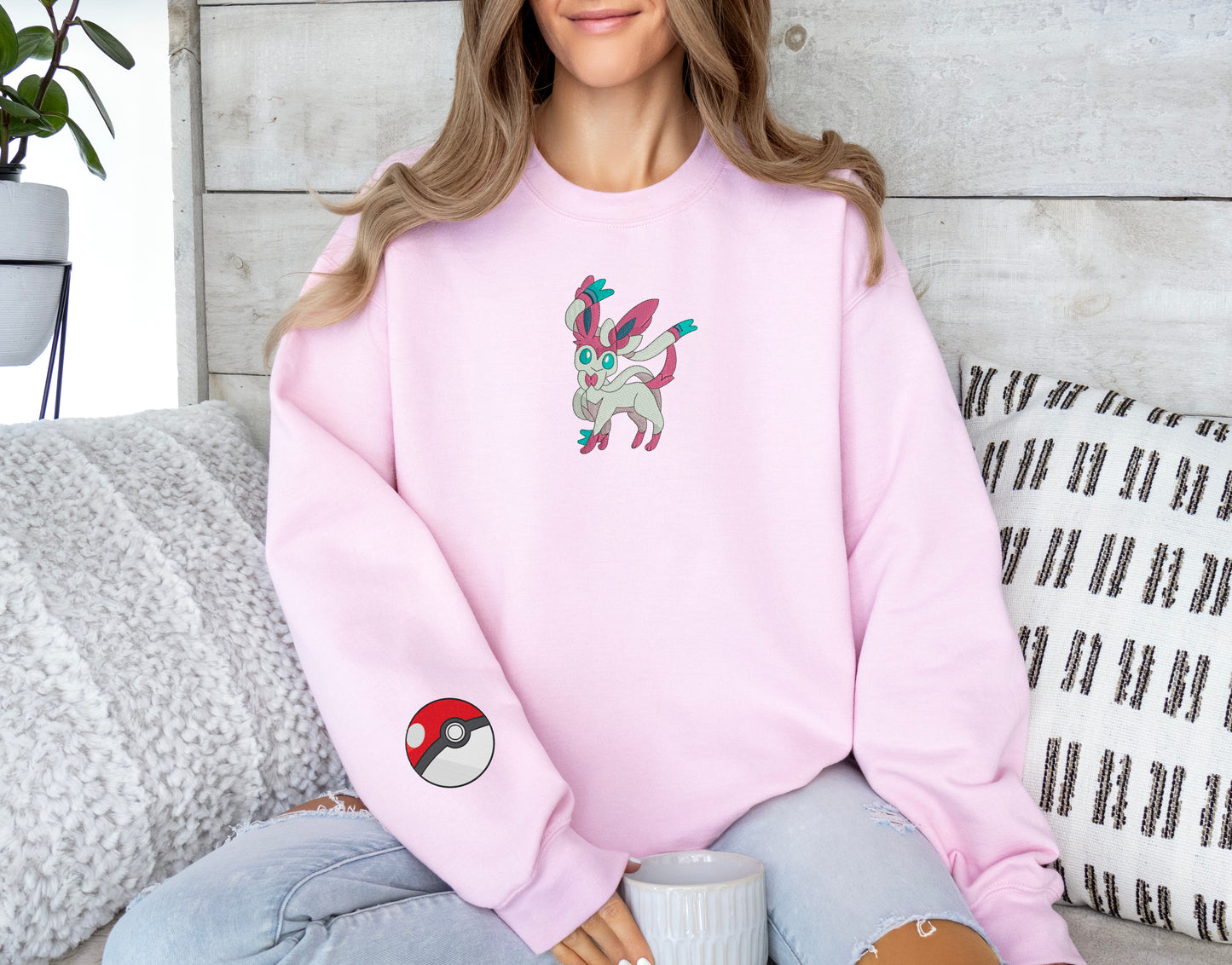 Pink Fox Embroidered Sweater/Hoodie