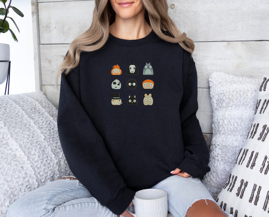 Ghibli Friends Embroidered Sweater/Hoodie