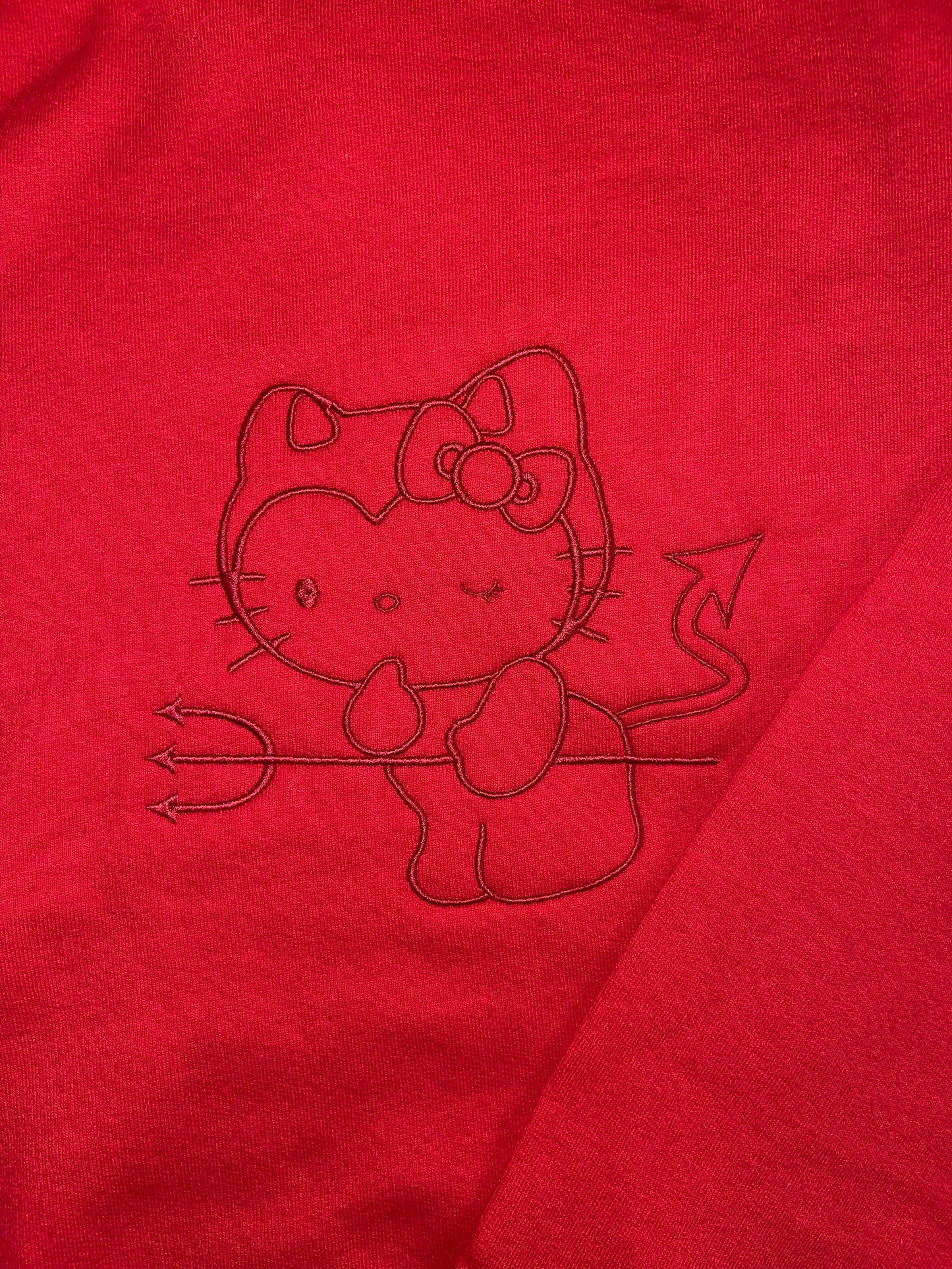 Devil Cat Embroidered Sweater